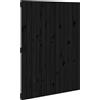 vidaXL Testata a muro nera 82,5x3x110 cm in legno di pino massiccio