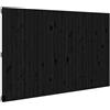 vidaXL Testiera da parete nera 185x3x110 cm Legno massello di pino