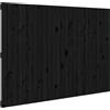 vidaXL Testiera da parete nera 159,5x3x110 cm Legno massello di pino