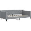 vidaXL Letto da giorno grigio chiaro 90x190 cm tessuto