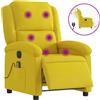 vidaXL Sedia da massaggio elettrica in velluto giallo