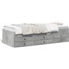 vidaXL Letto da giorno con cassetti senza materasso grigio cemento 100x200 cm