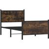 vidaXL Letto in metallo senza materasso rovere fumé 90x190 cm