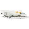 vidaXL Letto da giorno allungabile con cassetti senza materasso Bianco 90x190cm