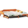 vidaXL Letto da giorno allungabile marrone cera 80x200 cm in legno di pino massiccio