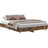 vidaXL Struttura letto senza materasso rovere affumicato 150x200 cm materiale a base di legno