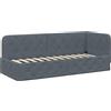 vidaXL Letto angolare grigio scuro 80 x 200 cm Velluto
