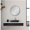 Talos Picasso Specchio Nero Ø 60 cm - Telaio in alluminio di alta qualità Specchio da bagno rotondo per un ambiente elegante - Elegante specchio da parete che unisce funzionalità e design moderno.