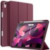 JETech Custodia per iPad Air 11 Pollici M4/M3/M2 (2026/2025/2024), iPad Air 5/4 (Modello 2022/2020, 5a/4a Generazione) con Portapenne, Cover Tablet Sottile con Retro in Morbido TPU (Vino Rosso)