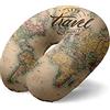 I-TOTAL® - Cuscino da viaggio IN MEMORY FOAM/per collo Morbido per supporto cervicale/divertente (OLD MAP)