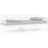vidaXL Letto da giorno in pino massiccio bianco 90x190 cm