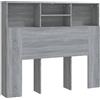 vidaXL Testiera con ripiani Grigio Sonoma 120x19x103,5 cm