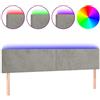 vidaXL Testiera LED Grigio chiaro 180x5x78/88 cm Velluto