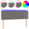 vidaXL Testiera LED grigia 144x5x78/88 cm Pelle finta