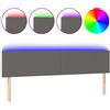 vidaXL Testiera LED grigia 160x5x78/88 cm in ecopelle