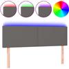 vidaXL Testiera LED grigia 144x5x78/88 cm Pelle finta
