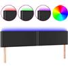 vidaXL Testiera LED nera 200x5x78/88 cm Pelle finta