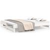 vidaXL Letto da giorno allungabile bianco 2x(80x200) cm in legno di pino massiccio