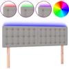 vidaXL Testiera LED Grigio chiaro 144x5x78/88 cm Tessuto