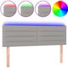 vidaXL Testiera LED Grigio chiaro 144x5x78/88 cm Tessuto