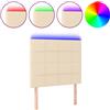 vidaXL testiera vidaXL LED crema 100x5x118/128 cm tessuto