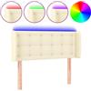 vidaXL Testiera LED Crema 103x16x78/88 cm Pelle finta