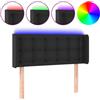 vidaXL Testiera LED nera 83x16x78/88 cm Pelle finta