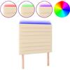 vidaXL testiera vidaXL LED crema 100x5x118/128 cm tessuto
