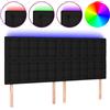 vidaXL Testiera LED nera 180x5x118/128 cm Tessuto