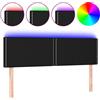 vidaXL Testiera LED nera 144x5x78/88 cm Tessuto