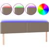 vidaXL Testiera LED Taupe 200x5x78/88 cm Tessuto