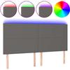 vidaXL Testiera LED grigia 200x5x118/128 cm in Pelle finta
