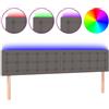vidaXL Testiera LED grigia 160x5x78/88 cm in ecopelle