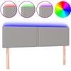 vidaXL Testiera LED Grigio chiaro 144x5x78/88 cm Tessuto