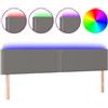 vidaXL Testiera LED Grigio scuro 180x5x78/88 cm Tessuto