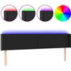 vidaXL Testiera LED nera 203x16x78/88 cm Pelle finta