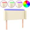 vidaXL Testiera LED Crema 103x16x78/88 cm Pelle finta