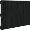 vidaXL Testata a muro nera 95,5x3x60 cm in legno di pino massiccio
