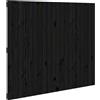 vidaXL Testiera da parete nera 127,5x3x110 cm in legno massello di pino