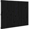 vidaXL Testiera da parete nera 140x3x110 cm Legno massello di pino