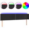 vidaXL Testiera LED nera 203x16x78/88 cm Pelle finta