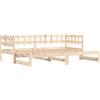 vidaXL Letto da giorno allungabile 2x(90x200) cm in legno di pino massiccio