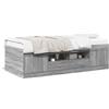 vidaXL Letto da giorno con cassetti Grey Sonoma 75x190 cm Materiale a base di legno
