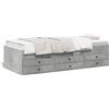 vidaXL Letto da giorno con cassetti senza materasso grigio cemento 90x190 cm