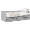 vidaXL Letto da giorno con cassetti senza materasso grigio cemento 90x190 cm