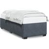 vidaXL Struttura letto senza materasso grigio scuro 90x190 cm in velluto
