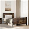vidaXL Letto in metallo senza materasso rovere fumé 100x190 cm