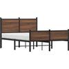 vidaXL Letto in metallo senza materasso effetto rovere 120x190 cm