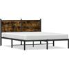 vidaXL Letto in metallo senza materasso rovere fumé 140x190 cm