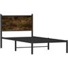 vidaXL Letto in metallo senza materasso rovere fumé 90x190 cm
